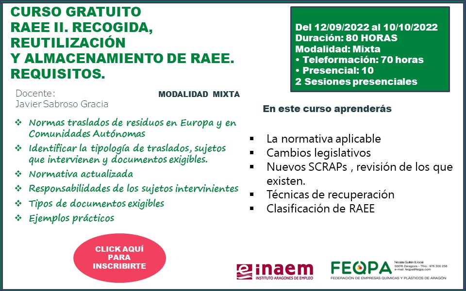 RAEE II. RECOGIDA, REUTILIZACIÓN Y ALMACENAMIENTO DE RAEE. REQUISITOS-NUEVO