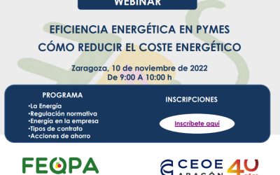 WEBINAR: Eficiencia Energética en PYMES. Cómo reducir el coste energético. – 10 de noviembre