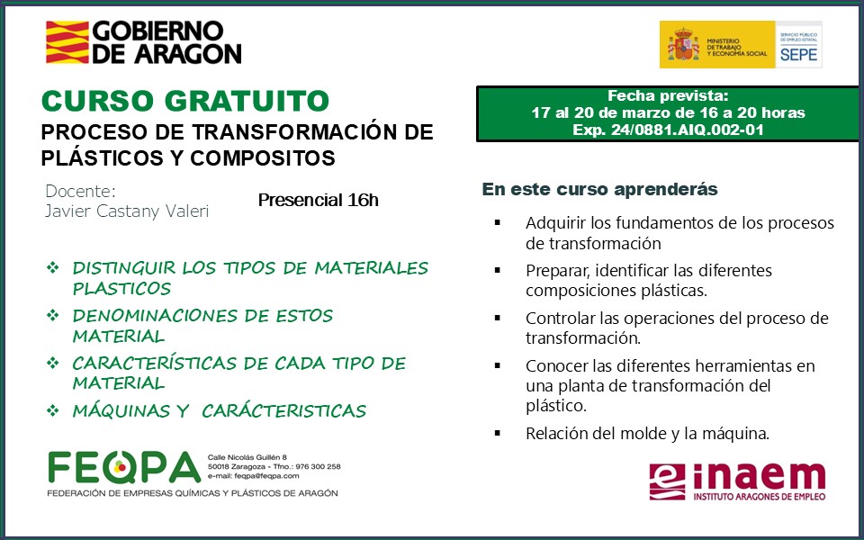 Curso Inaem tranformación de plásticos y compósitos