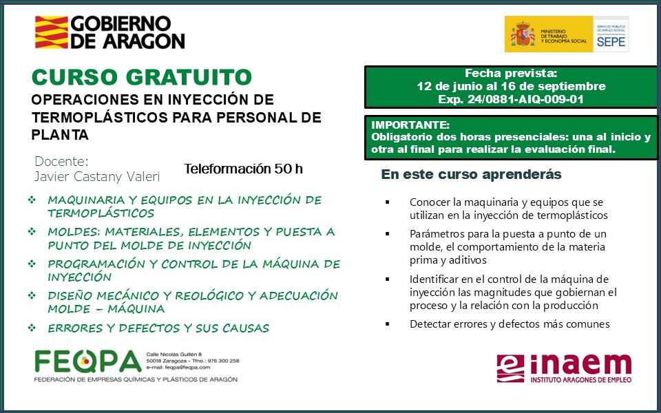 Curso Operaciones inyección termoplásticos para personal de planta