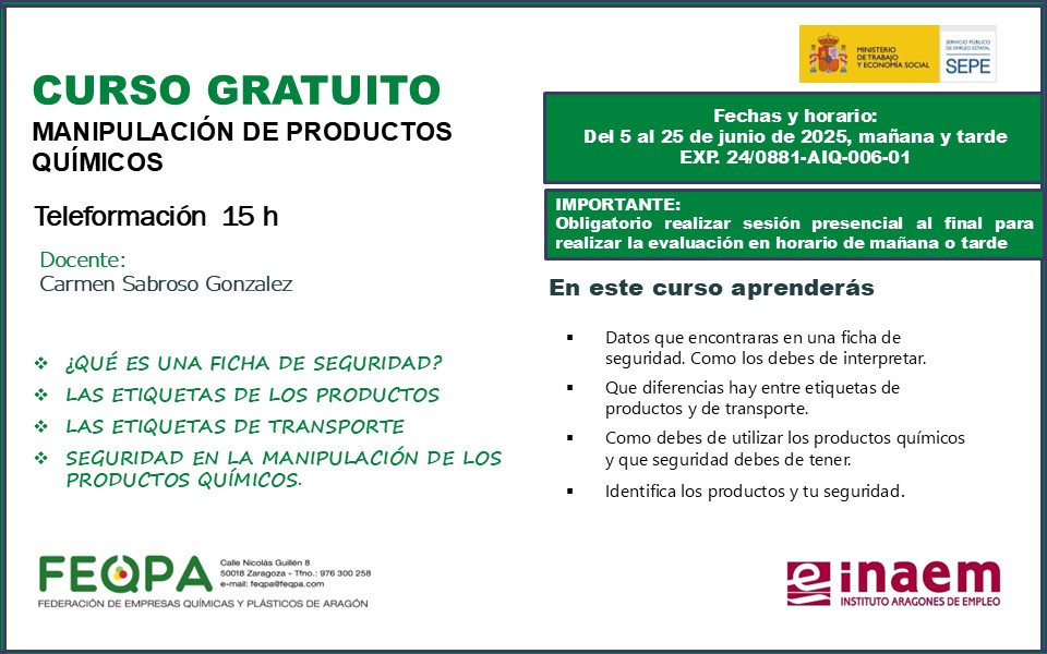 CURSO MANIPULACIÓN DE PRODUCTOS QUÍMICOS-junio