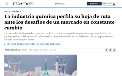 Heraldo de Aragón: “La industria química perfila su hoja de ruta ante los desafíos de un mercado en constante cambio”.